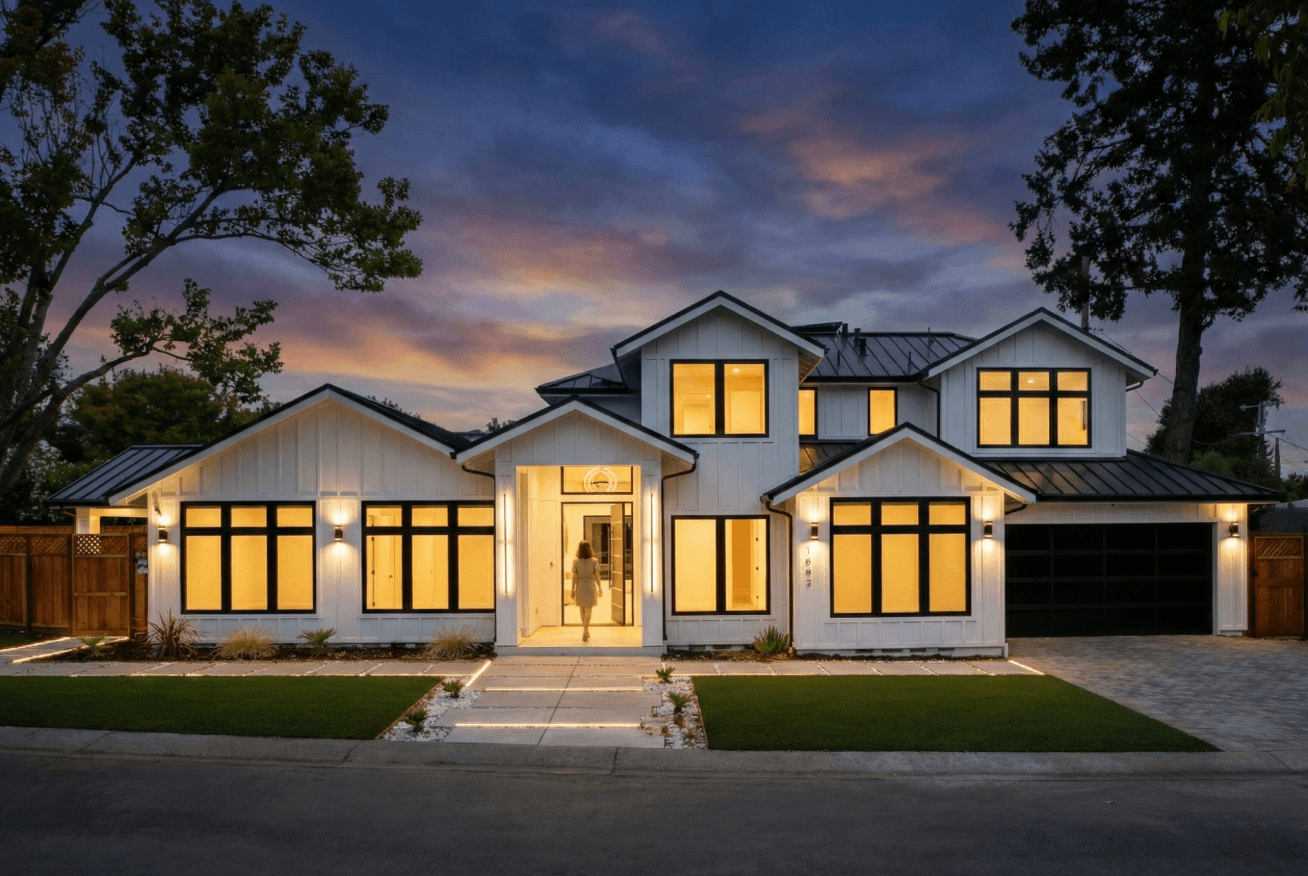 modern custom home front